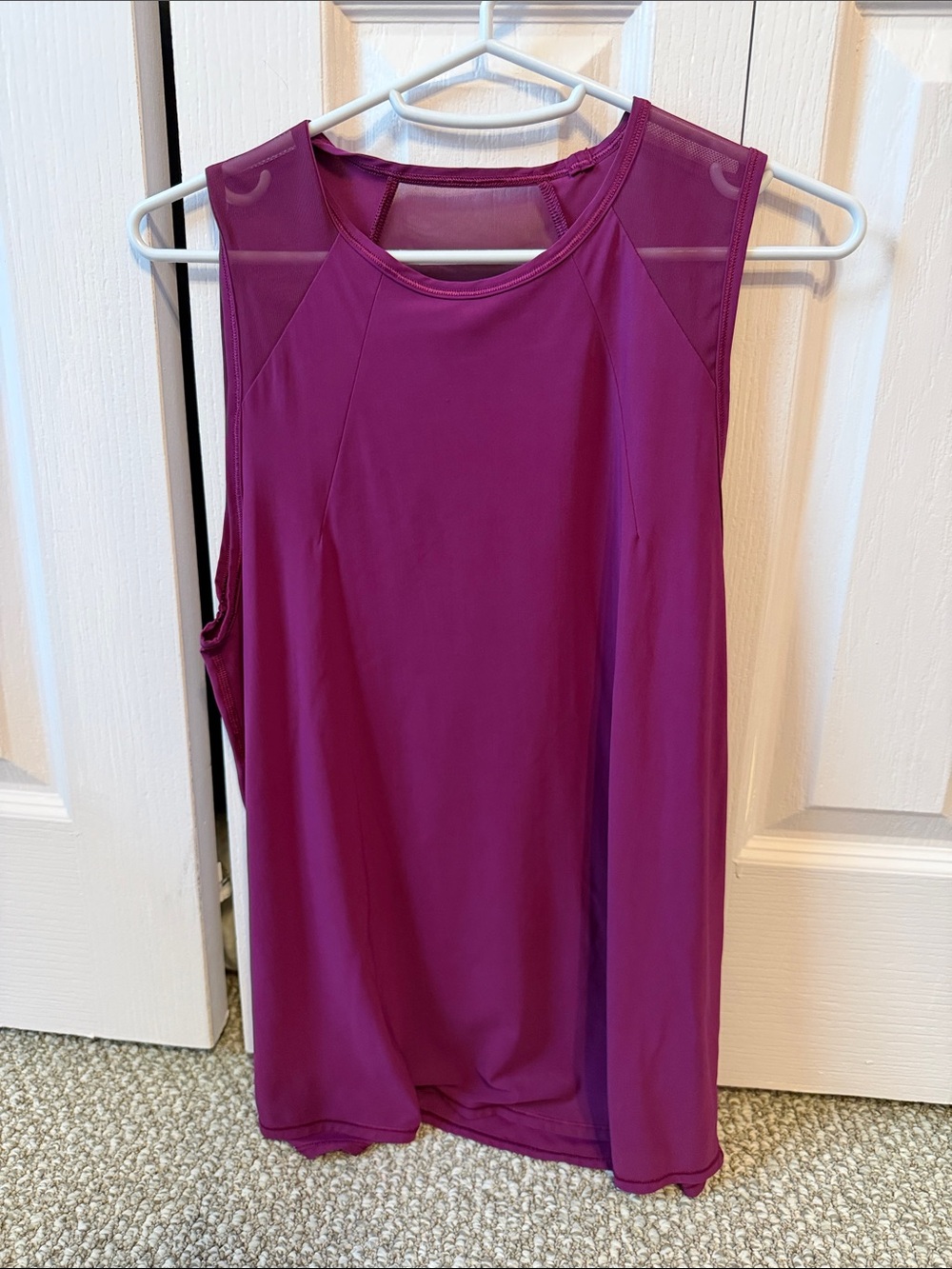 Womens Sleeveless Performance Tank Top — Magenta/Purple Color